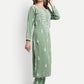 ADA Ethnic Motifs Embroidered Chikankari Kurta with Trousers | Swadesiicart