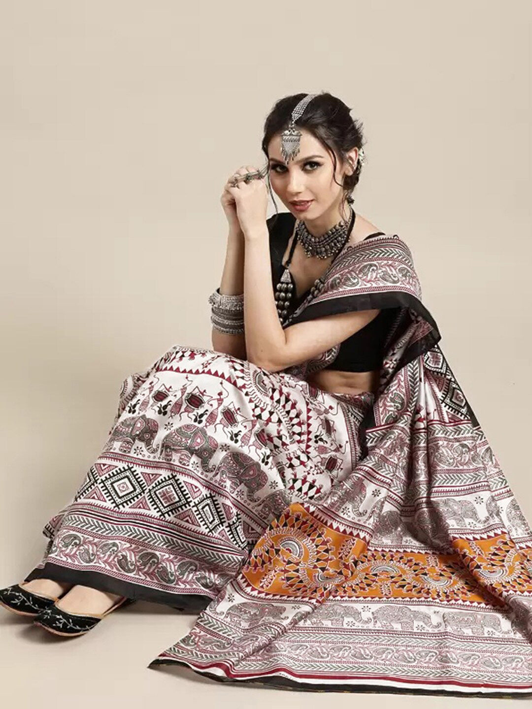 Kalini Ethnic Motifs Banarasi Saree | Swadesiicart