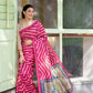 Vishnu Weaves Women's Pink Soft Tussar Silk Digital Printed Saree with Unstitched Blouse - Swadesiicart