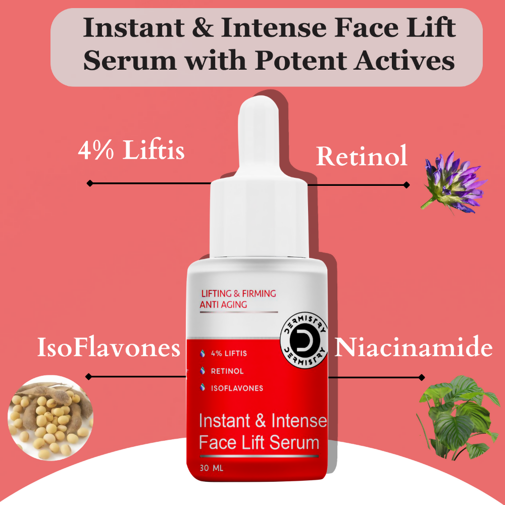 Dermistry Instant Intense Anti Aging Lifting Firming Face Serum Retinol Hyaluronic Acid for Wrinkles - Swadesiicart