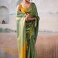 Anaita Green Handloom Tissue Silk Self Woven Plain Saree