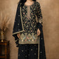 Anaita Black Chinon Stitched Plazzo Suit With Embroidery Work