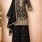 Anaita Black Chinon Stitched Plazzo Suit With Embroidery Work