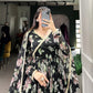 Lorenvalley Black Marbel Fabric Floral Print With Lace Touch Up Gown with Dupatta | Swadesiicart