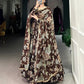 Lorenvalley Brown Marbel Fabric Floral Print With Lace Touch Up Gown with Dupatta | Swadesiicart