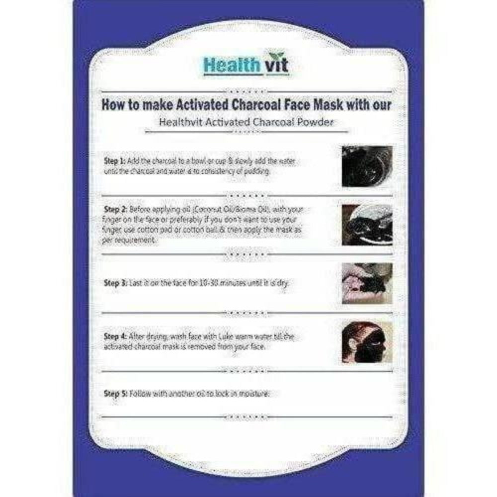 HealthVit Activated Charcoal Powder - 100 g | Swadesiicart