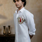British White Sri Vari Sutra Shirt By Hilo Design | Swadesiicart