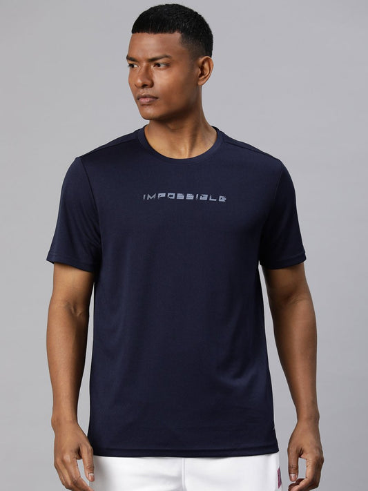 Alcis Men Typography Printed Dry Tech Slim Fit Sports T-shirt | Swadesiicart
