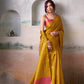 Anaita Yellow Handloom Tissue Silk Self Woven Plain Saree