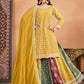 Monjolika Fashion Embroidered Chinon Silk Ethnic Lehenga In Mustard - Swadesiicart