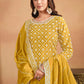 Monjolika Fashion Embroidered Chinon Silk Ethnic Lehenga In Mustard - Swadesiicart
