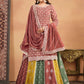 Monjolika Fashion Embroidered Chinon Silk Ethnic Lehenga In Rust Pink - Swadesiicart