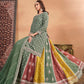 Monjolika Fashion Embroidered Chinon Silk Ethnic Lehenga In Green - Swadesiicart