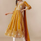 HERE&NOW Floral Lucknowi Chikankari Embroidered Georgette Anarkali Kurta with Dupatta | Swadesiicart