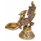 Bird Design Brass Diya Deepak Oil Lamp in Glossy Black Antique Finished Puja Item | Swadesiicart