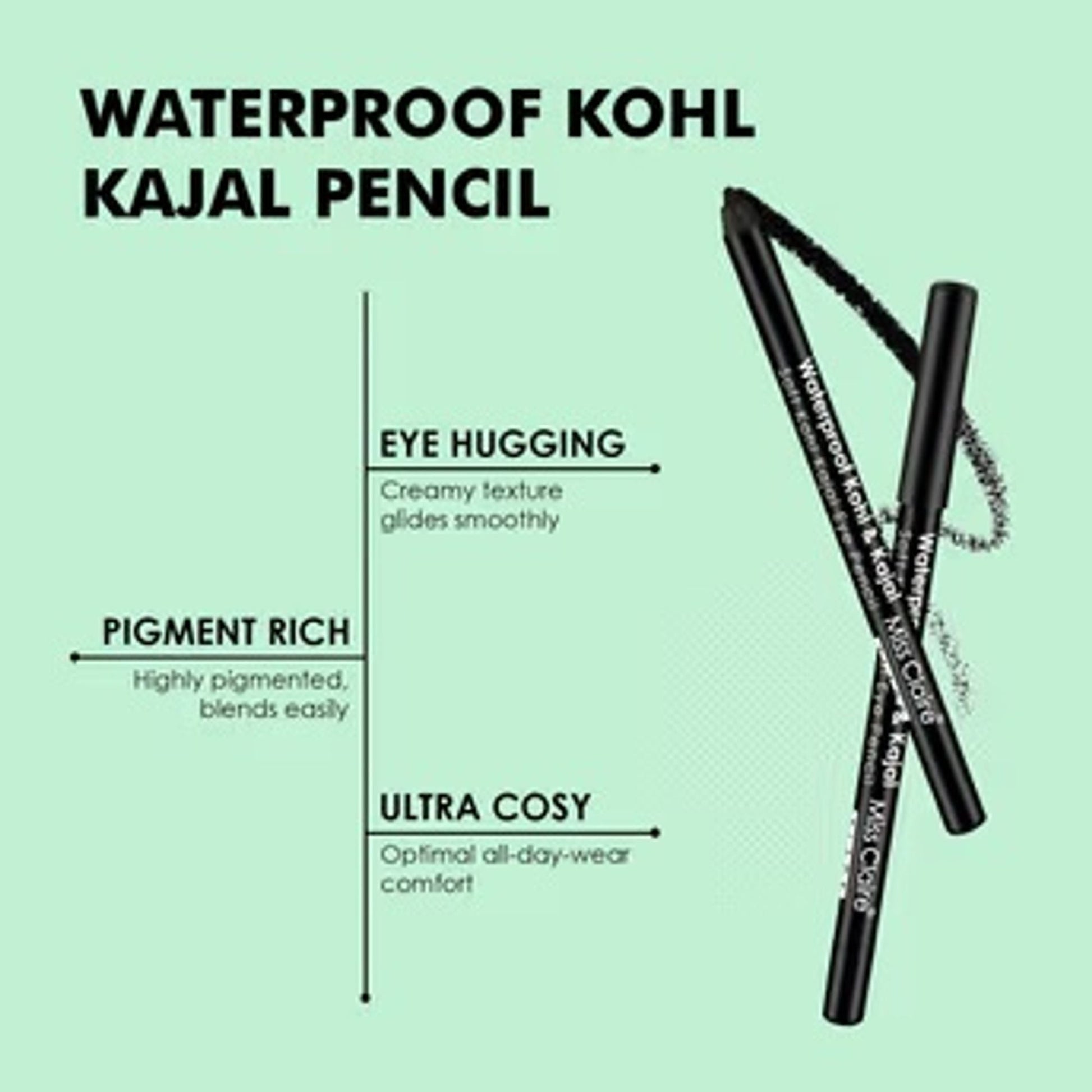 Miss Claire Waterproof Kohl & Kajal - Black | Swadesiicart