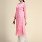 Kalini Paisley Embroidered Chikankari Straight Georgette Kurta | Swadesiicart