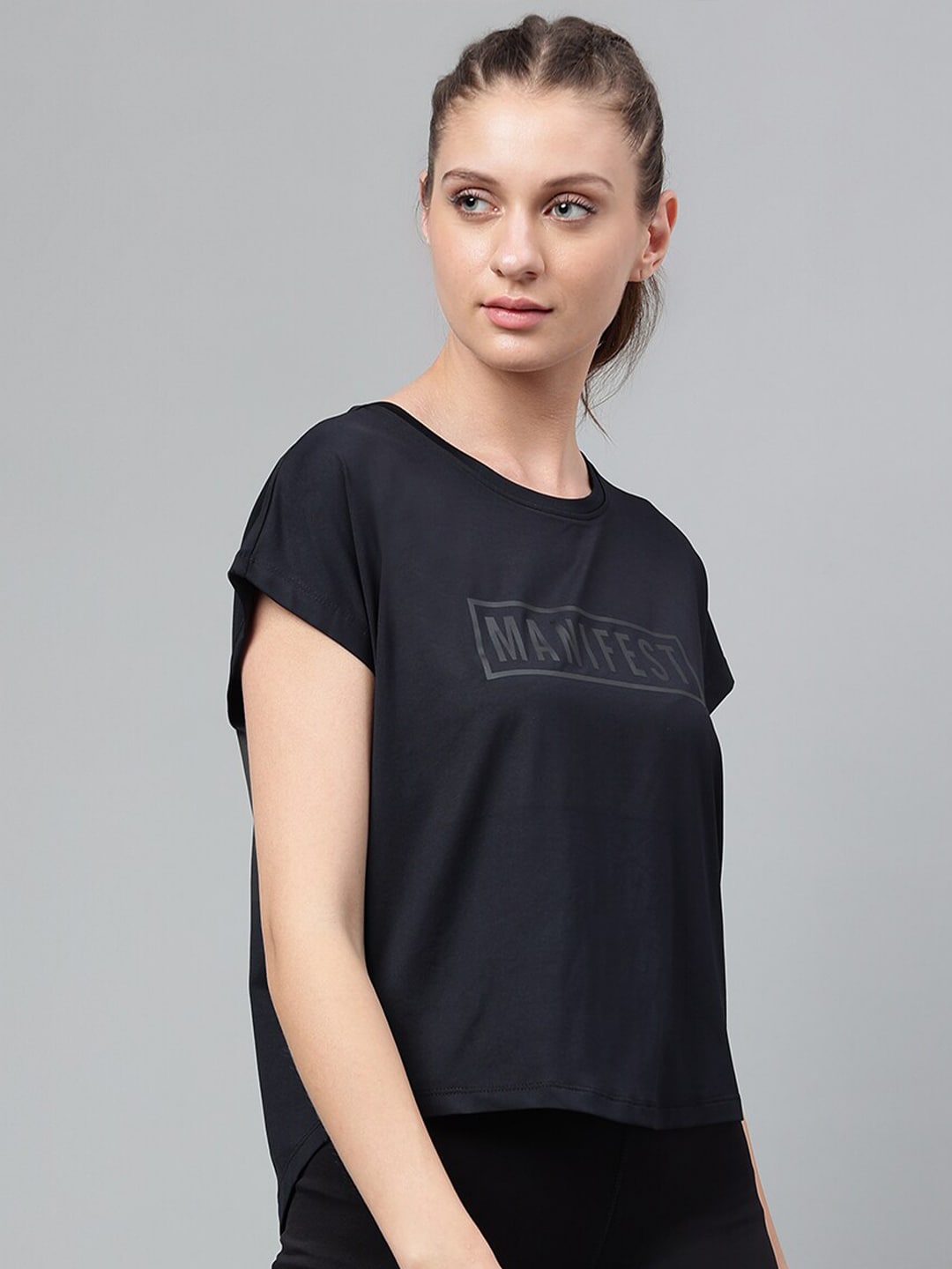 MKH Typography Printed Extended Sleeves Dri-FIT Relaxed Fit T-shirt - Swadesiicart