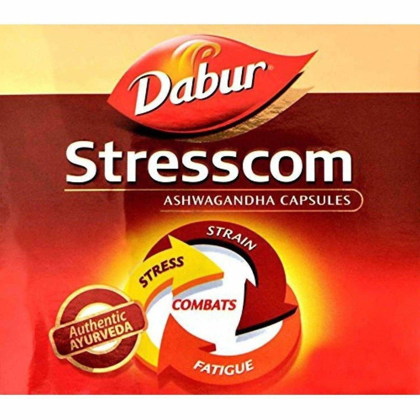 Dabur Stresscom Ashwagandha Capsules | Ayurvedic Adaptogen for Stress Relief & Vitality - Swadesiicart