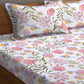 KLOTTHE Floral 300 TC Fitted Super King Bedsheet with 2 Pillow Covers - Swadesiicart