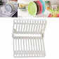 White Color - Folding Plastic Kitchen Dish Rack Stand Plate Holder - 2 Piece - Swadesiicart
