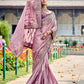 Monjolika Fashion Mauve Colour Banarasi Silk Embroidered Woven Saree With Blouse | Swadesiicart