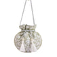 Masq Green & White Embellished Embroidered Potli Clutch