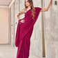 Tikhi Imli Woven Design Tasselled Satin Jacquard Ready to Wear Saree | Swadesiicart