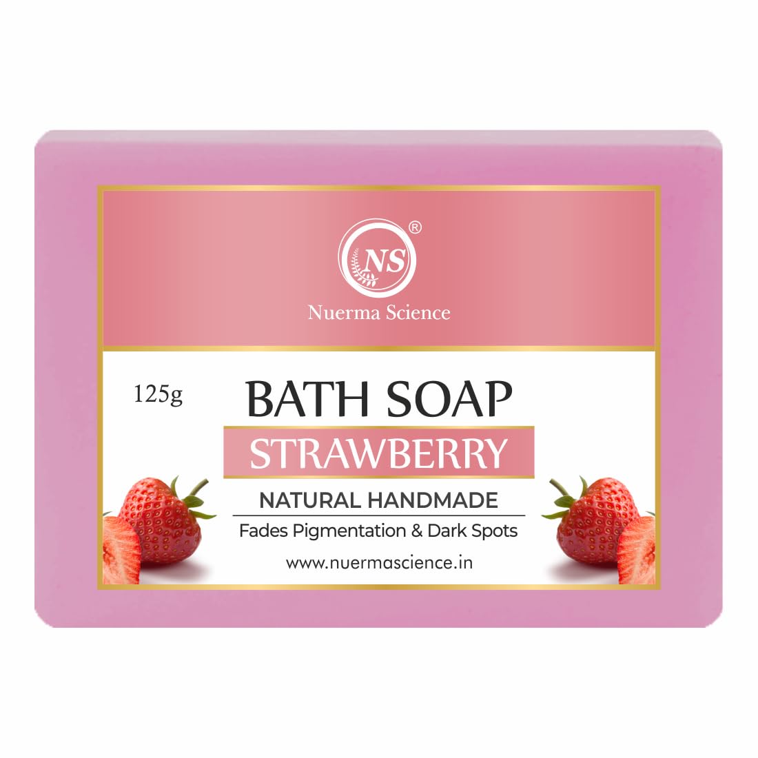 Nuerma Science Strawberry Bath Soap | Fades Pigmentation & Dark Spots | Swadesiicart