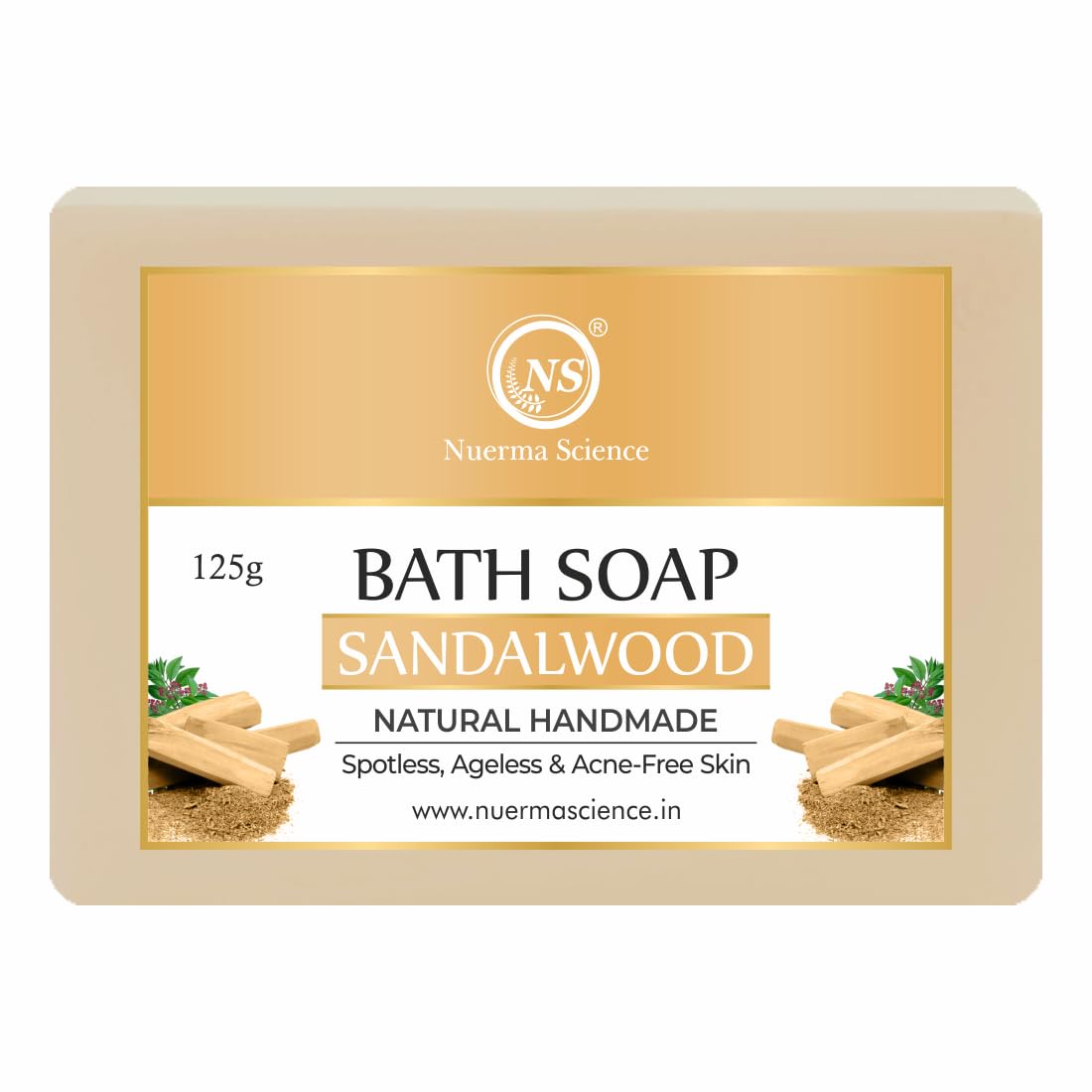 Nuerma Science Sandalwood Bath Soap | Spotless, Ageless & Acne-Free Skin | Swadesiicart