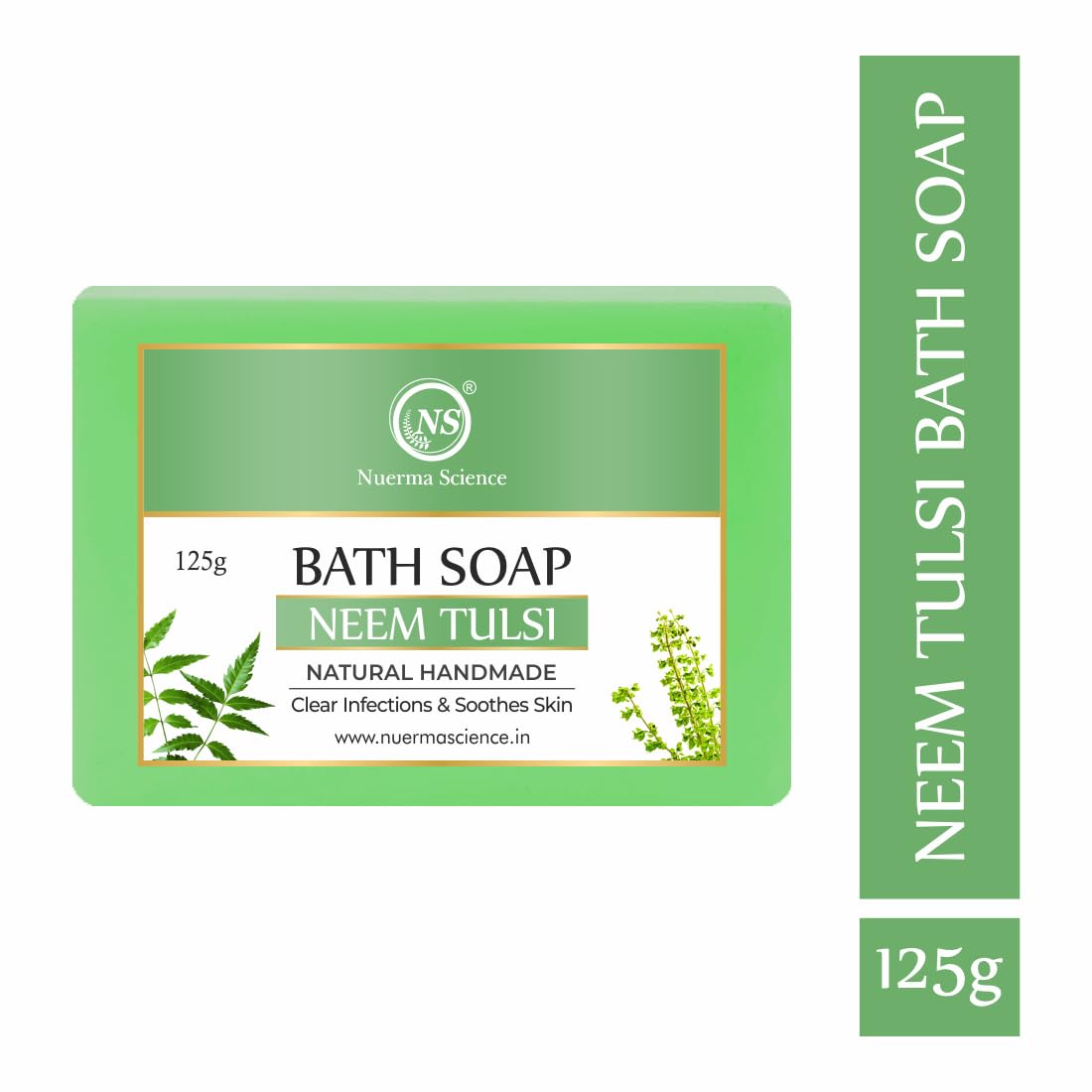 Nuerma Science Neem Tulsi Bath Soap | Purifies & Soothes Skin | Swadesiicart