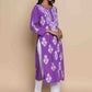 HOUSE OF KARI Floral Chikankari Embroidered Notched Round Neck Straight Kurta | Swadesiicart
