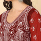 HERE&NOW Scoop Neck Chikankari Embroidered Thread Work Georgette Anarkali Kurta | Swadesiicart