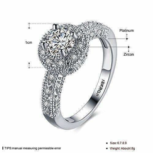 Crystal Royal Queen Sterling Silver Plated Ring | Swadesiicart