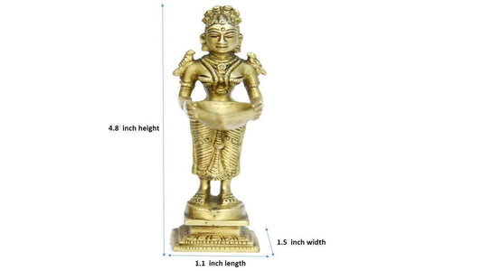 Oil Lamp Deep Lady Brass Collectible Handicraft Small Art | Swadesiicart