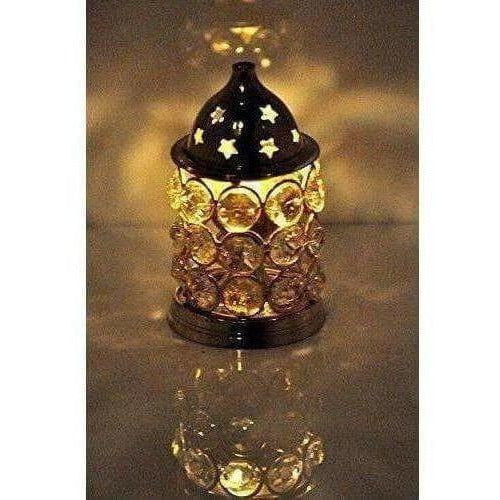Brass Akhand Diya -Diamond Crystal Deepak - Oil Lamp | Swadesiicart