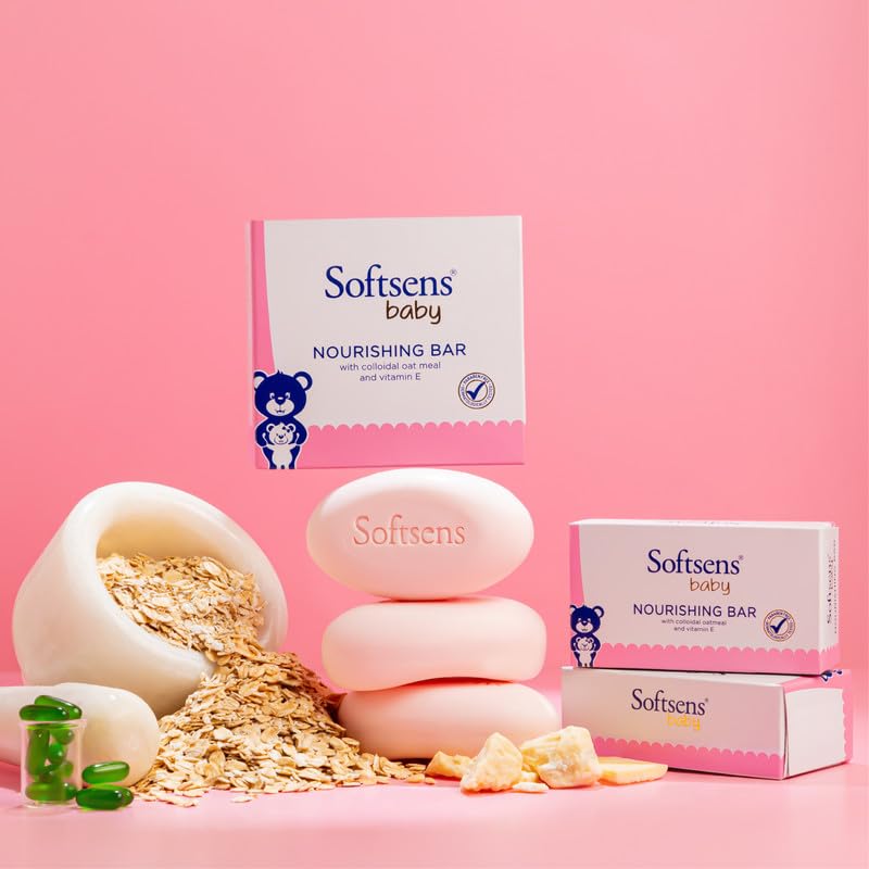 Softsens Baby Nourishing Soap Bar Enriched with Colloidal Oatmeal, Shea Butter & Vitamin E - Swadesiicart