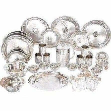 Stainless Steel Heavy 51 Pcs Dinner Set - Swadesiicart