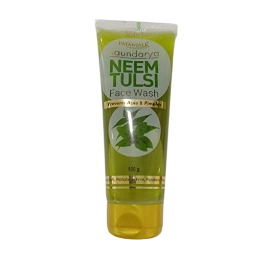Patanjali Neem Tulsi Face Wash | Ayurvedic Antibacterial Face Wash for Acne & Clear Skin - Swadesiicart