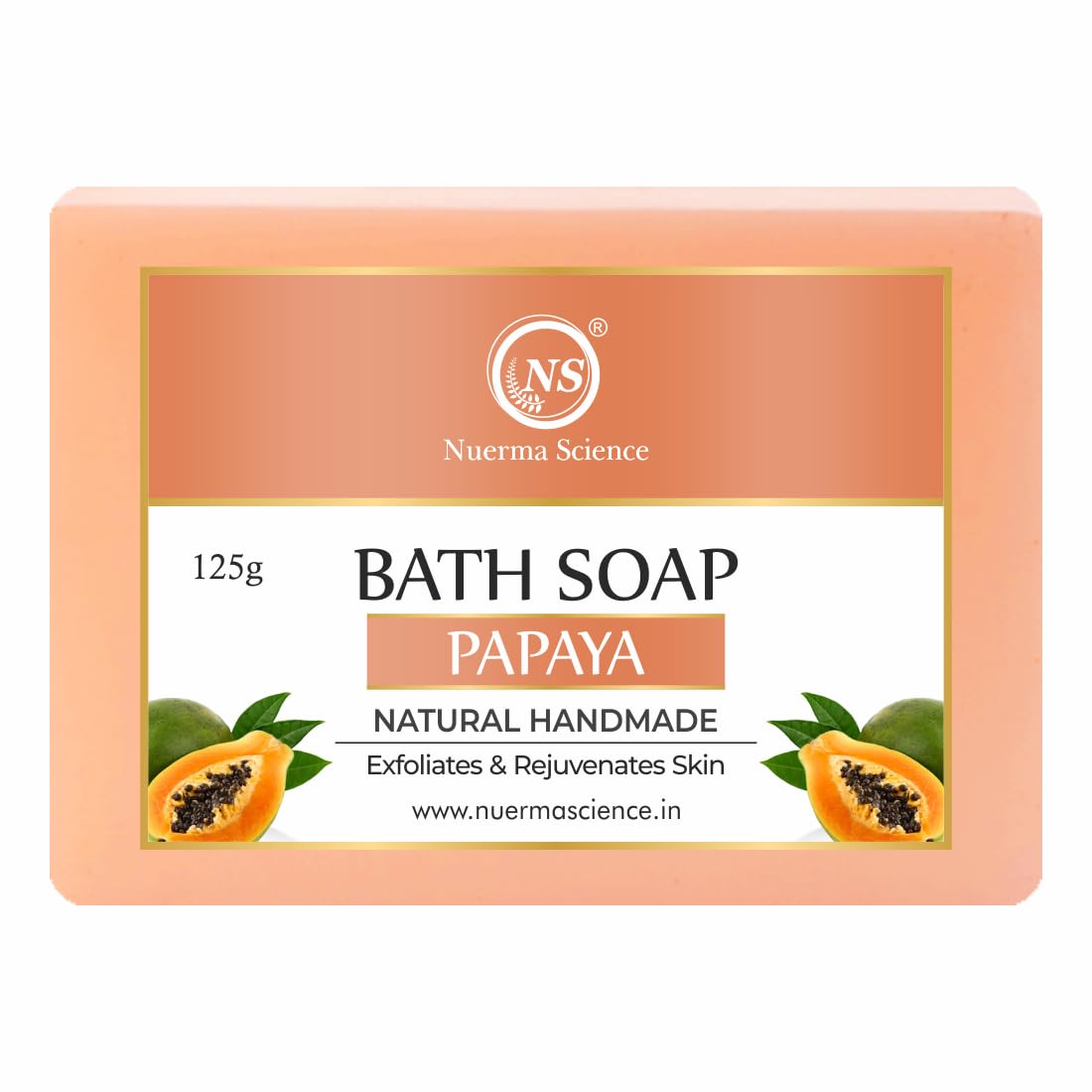 Nuerma Science Papaya Bath Soap | Exfoliates & Rejuvenates Skin | Swadesiicart