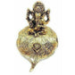 Handicraft Ganesha Sitting on Leaf with Diya Gold-Polished for Home Decor - Swadesiicart