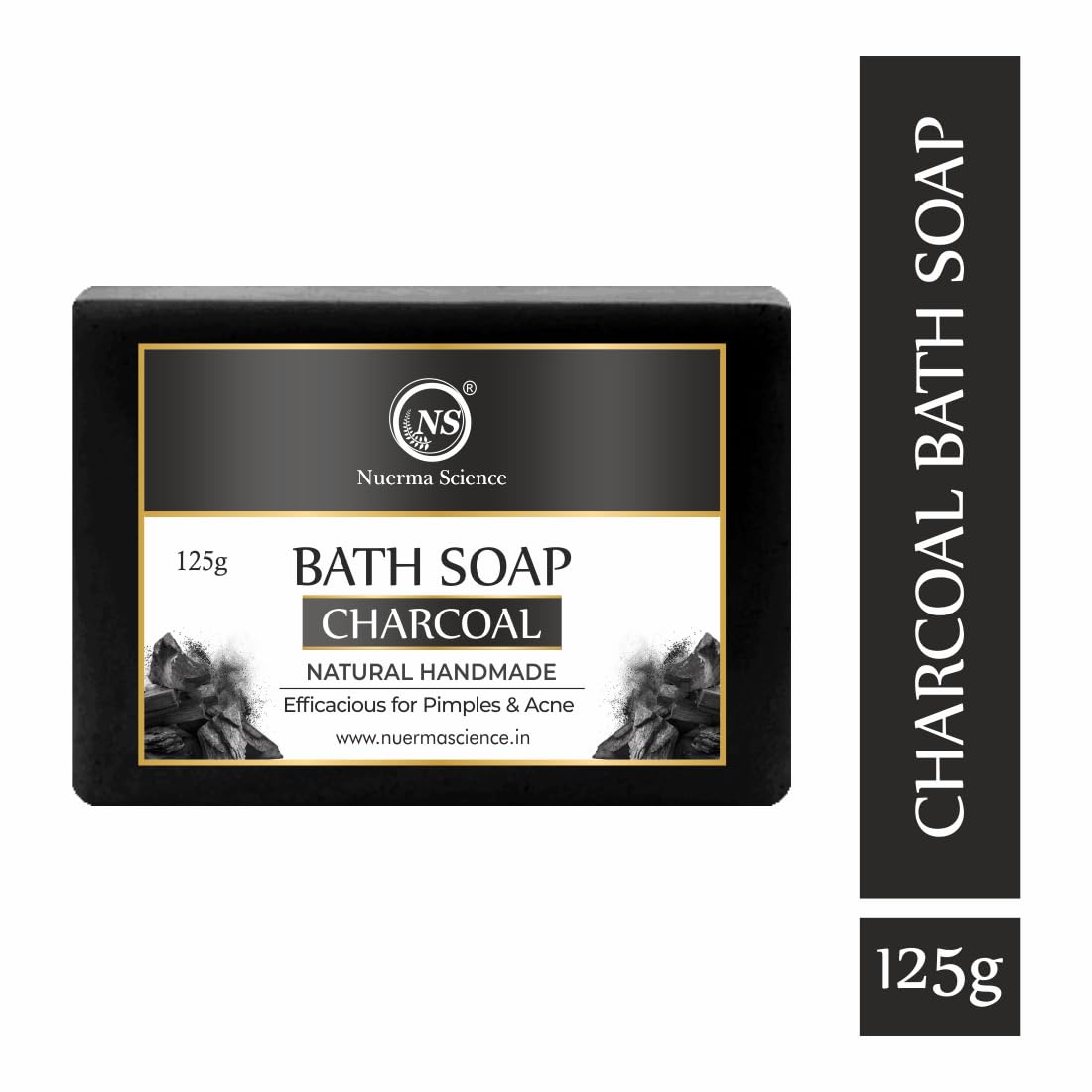 Nuerma Science Charcoal Bath Soap | Efficacious for Pimples & Acne | Swadesiicart