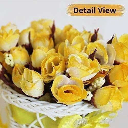 Cycle Shape Plastic Decoration Flower Vase with Peonies Bunch - Swadesiicart