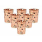 Set OF 6 Hammered Diamond Copper Glass Tumble - Swadesiicart