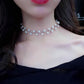 Silver-Toned Alloy Denty Look Pearl Necklace - The Pari | Swadesiicart