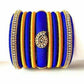 Royal Blue Grand Wedding Silk Thread Bangle Set with Jhumka Ear rings - Swadesiicart
