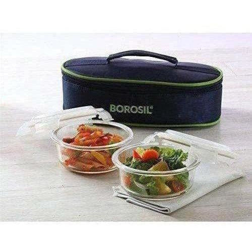 Glass Tiffin Set, 320ml, Set of 2 - Swadesiicart