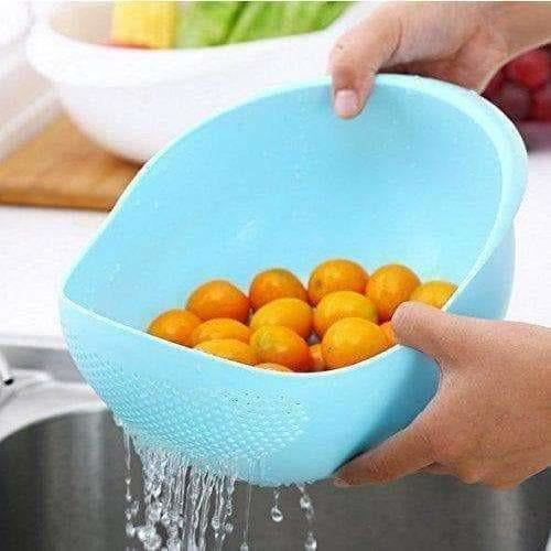 Plastic Drain Vegetable Fruit Basket - Swadesiicart