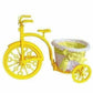 Cycle Shape Plastic Decoration Flower Vase with Peonies Bunch - Swadesiicart