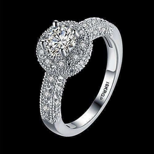 Crystal Royal Queen Sterling Silver Plated Ring | Swadesiicart